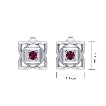 Muladhara Root Chakra Sterling Silver Post Earrings TER2040 - Jewelry